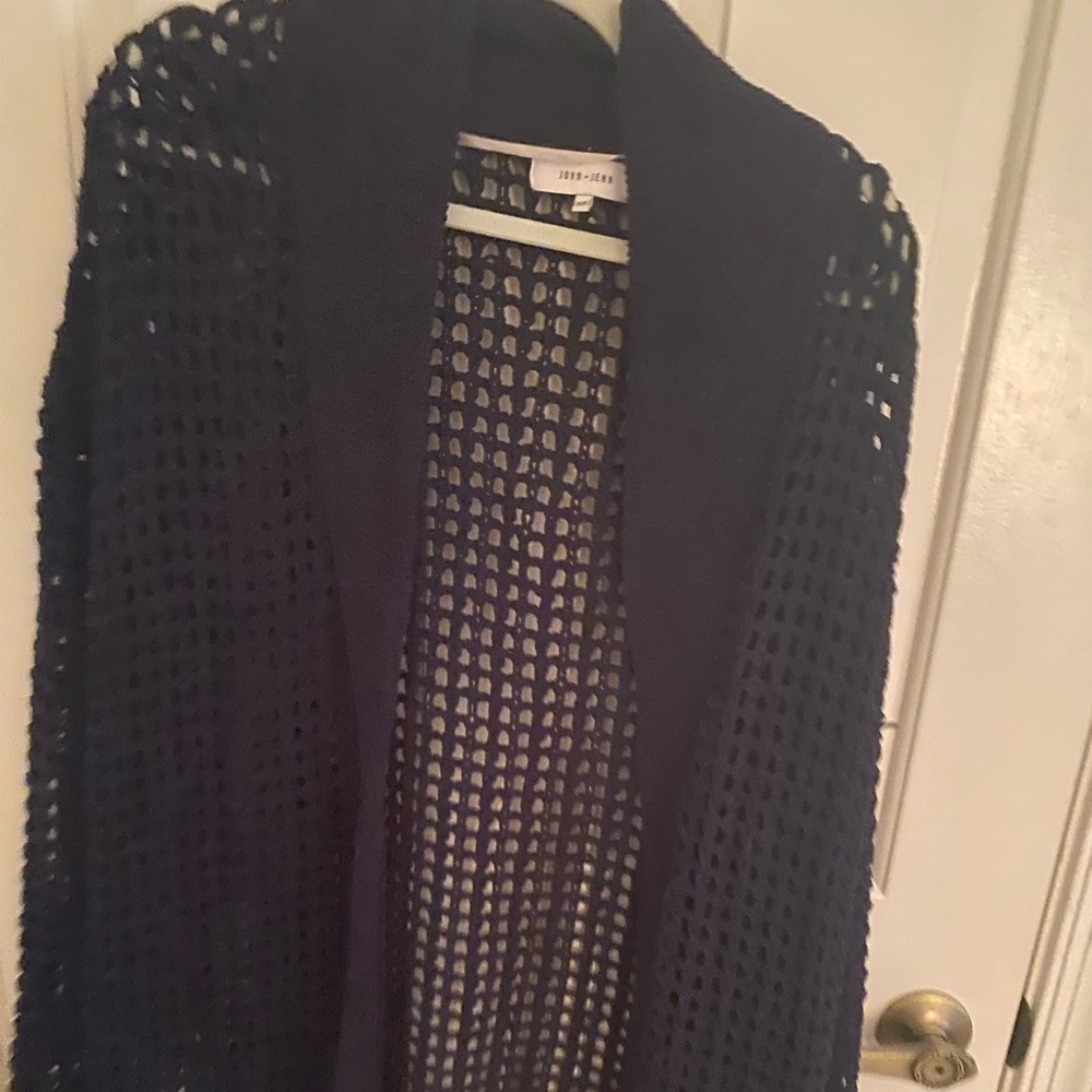 John and Jenn navy knit cardigan!